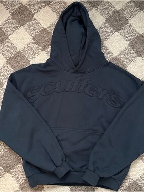 Navy blue 'scuffers' Embroidered Hoodie